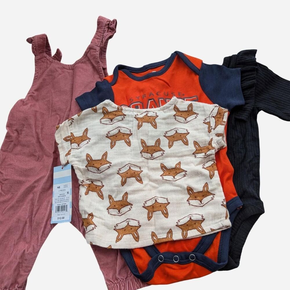 lots of 0-3m infants girl clothes 4 piece bundle